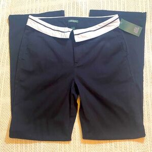 Women's Mid-Rise Foldover Straight
Chino Pants - Wild Fable Black Size 6